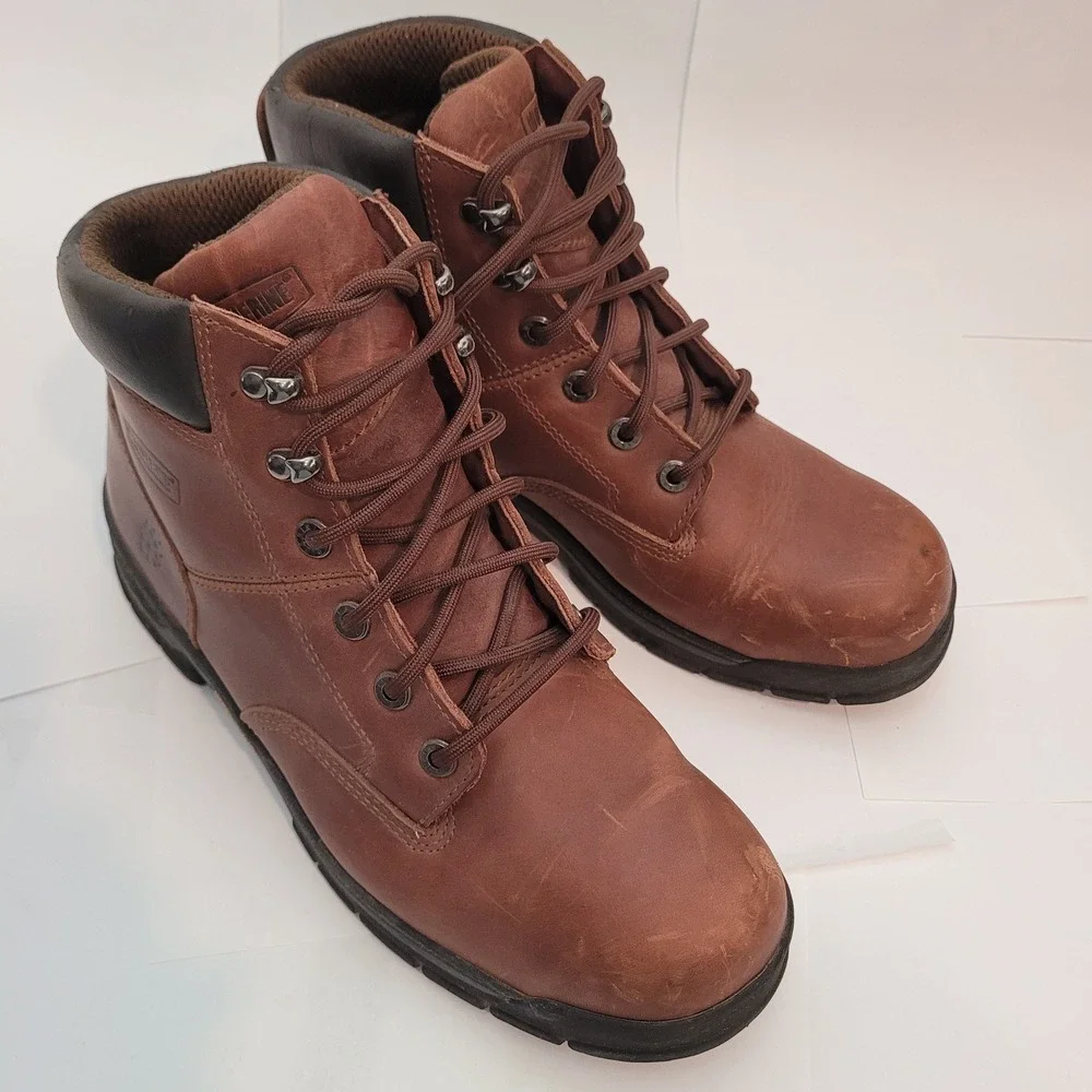 Wolverine Work Boots Mens Brown Leather Lace Up Ankle W08906‎ Size 10.5 M